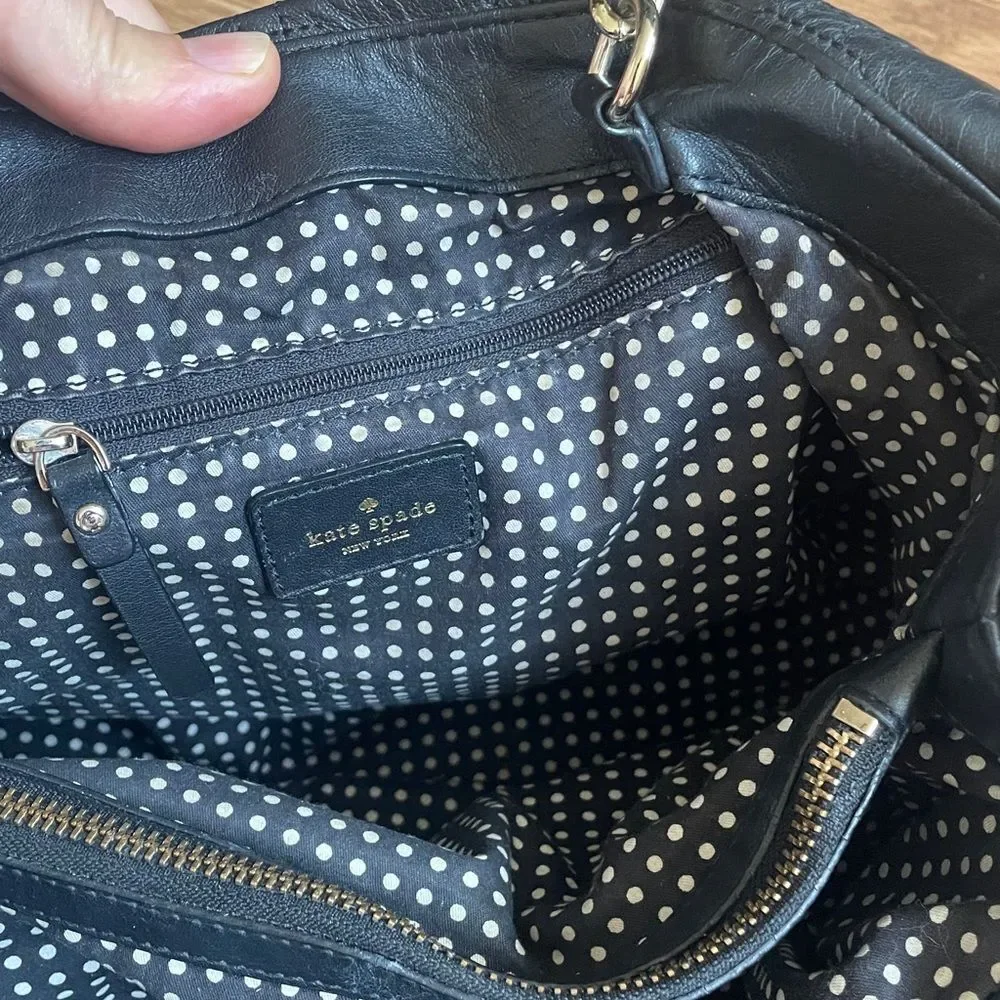 Kate Spade Elena Astor Court Black Quilted Leather Chain Shoulder Tote Bag